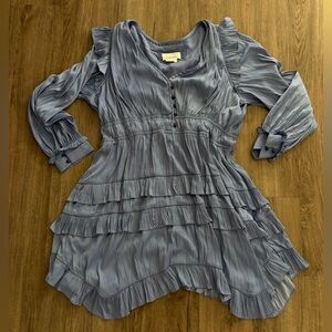 Anthropologie Blue Long Sleeve Dress
